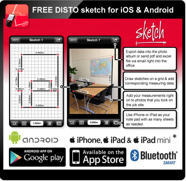 DISTO Sketch - compatible with iOS and Android