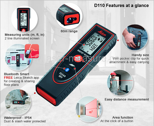 Leica Disto D110 60m Distance Measurement Laser With Bluetooth